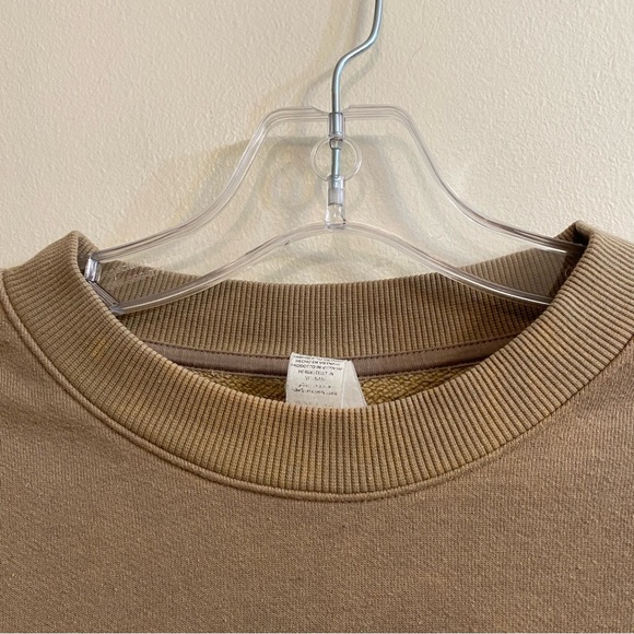 Alo Accolade Crewneck Pullover Sweatshirt Gravel Beige Oversized Women’s M READ* - Picture 8 of 14